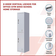Load image into Gallery viewer, 2-Door Vertical Locker for Office Gym Shed School Home Storage
