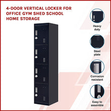 Load image into Gallery viewer, 4-Door Vertical Locker for Office Gym Shed School Home Storage