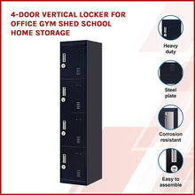 Load image into Gallery viewer, 4-Door Vertical Locker for Office Gym Shed School Home Storage