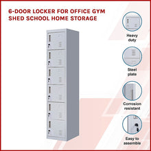 Load image into Gallery viewer, 6-Door Locker for Office Gym Shed School Home Storage