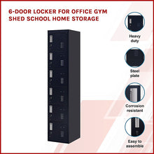 Load image into Gallery viewer, 6-Door Locker for Office Gym Shed School Home Storage