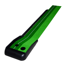 Load image into Gallery viewer, Indoor Practice Putting Green 2.5m Mat Inclined Ball Return Fake Grass 2 Holes