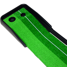 Load image into Gallery viewer, Indoor Practice Putting Green 2.5m Mat Inclined Ball Return Fake Grass 2 Holes
