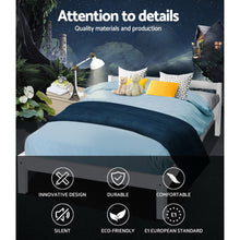 Load image into Gallery viewer, Double Wooden Base Timber Platform White Bed Frame