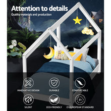 Load image into Gallery viewer, Wooden Single Size Pine Timber Platform White Bed Frame