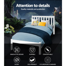 Load image into Gallery viewer, Single Size Wooden Bed Frame - White