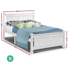 Load image into Gallery viewer, Double Size Wooden Bed Frame - White