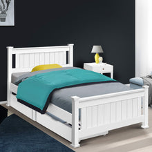 Load image into Gallery viewer, Artiss Wooden Bed Frame Timber Single Size RIO Kids Adults Storage Drawers Base