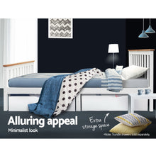 Load image into Gallery viewer, Double Wooden Timber Base Kids Bed Frame