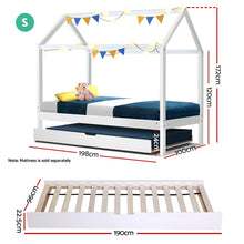 Load image into Gallery viewer, Single Size Pine Timber Platform White Wooden Bed Frame