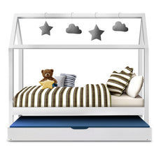 Load image into Gallery viewer, Single Size Pine Timber Platform White Wooden Bed Frame