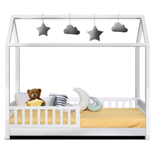Load image into Gallery viewer, Artiss Wooden Bed Frame Single Size Timber Mattress Base Pine Platform White ROCK