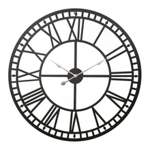 Load image into Gallery viewer, Artiss Wall Clock 60CM Large Roman Numerals Round Metal Luxury Wall Clocks Home Decor Black