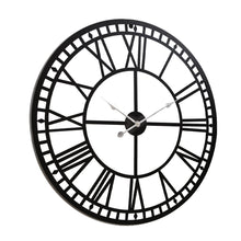 Load image into Gallery viewer, Artiss Wall Clock 60CM Large Roman Numerals Round Metal Luxury Wall Clocks Home Decor Black