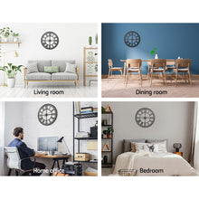 Load image into Gallery viewer, Artiss Wall Clock 60CM Large Roman Numerals Round Metal Luxury Wall Clocks Home Decor Black