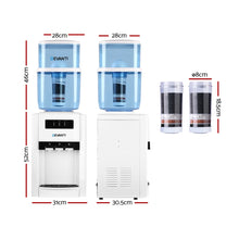 Load image into Gallery viewer, 22L Bench Top Water Cooler Dispenser Purifier Hot Cold Three Tap with 2 Replacement Filters