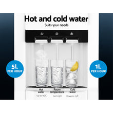 Load image into Gallery viewer, 22L Bench Top Water Cooler, Water Dispenser, Filter Purifier, Hot Cold Room Temperature Three Taps