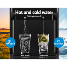 Load image into Gallery viewer, Devanti Water Cooler Dispenser Bench Top Cold Hot Two Taps Instant Machine Black