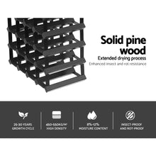 Load image into Gallery viewer, Artiss 20 Bottle Timber Wine Rack Wooden Storage Wall Racks Holders Cellar Black