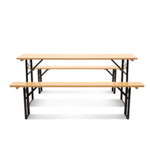 Load image into Gallery viewer, Gardeon Wooden Outdoor Foldable Bench Set - Natural