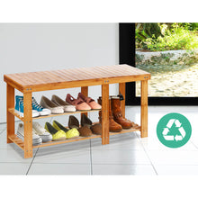Load image into Gallery viewer, Bamboo Shoe Rack Bench