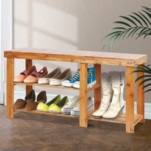 Load image into Gallery viewer, Bamboo Shoe Rack Bench