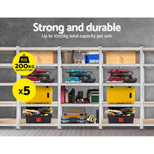 Load image into Gallery viewer, Strong and Durable Warehouse Shelving Rack x 5- Silver 90 x 40 x 180cm