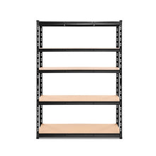 Load image into Gallery viewer, Durable Steel Warehouse Shelving Rack - Black 120cm x 40cm x 180cm