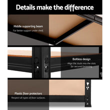 Load image into Gallery viewer, Durable Steel Warehouse Shelving Rack - Black 120cm x 40cm x 180cm