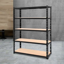 Load image into Gallery viewer, Durable Steel Warehouse Shelving Rack - Black 120cm x 40cm x 180cm