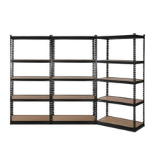 Load image into Gallery viewer, Durable 5-Shelves Steel Warehouse Shelving Rack x 3 - Black 90cm x 40cm x 180cm