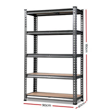 Load image into Gallery viewer, Strong and Durable Warehouse Shelving Rack - Grey 90cm x 40cm x 180cm