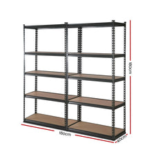 Load image into Gallery viewer, Strong and Durable Warehouse Shelving Rack x 2 - Grey 90cm x 40cm x 180cm