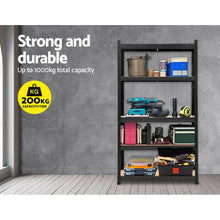Load image into Gallery viewer, Durable Warehouse Shelving Rack - Black 90 x 40 x 180cm