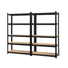 Load image into Gallery viewer, Strong and Durable Warehouse Shelving Rack x 2 - Black 90cm x 40cm x 180cm