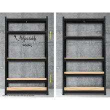 Load image into Gallery viewer, Strong and Durable Warehouse Shelving Rack x 2 - Black 90cm x 40cm x 180cm