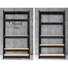 Load image into Gallery viewer, Strong and Durable Warehouse Shelving Rack x 3 - Black 90cm x 40cm x 180cm