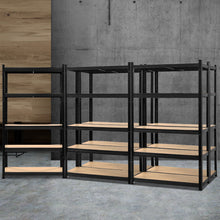 Load image into Gallery viewer, Strong and Durable Warehouse Shelving Rack x 5 - Black 90cm x 40cm x 180cm