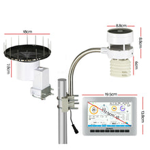 Load image into Gallery viewer, Devanti Weather Station Ultrasonic Anemometer Outdoor WiFi Rain Gauge Solar