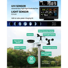 Load image into Gallery viewer, Devanti Weather Station Indoor Outdoor Wireless WiFi Professional Solar Sensor