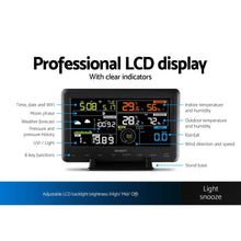 Load image into Gallery viewer, Devanti Wireless WiFi Professional Weather Station Solar Sensor LCD UV Light