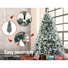 Load image into Gallery viewer, Jingle Jollys Christmas Tree 2.4M Xmas Tree Decorations Snow Flocked 1500 Tips