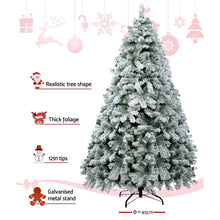 Load image into Gallery viewer, Jingle Jollys Christmas Tree 2.4m Snow Flocked Xmas Tree Decorations 1291 Tips