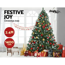 Load image into Gallery viewer, Jingle Jollys Christmas Tree 2.4m Snowy Xmas Tree Decoration 1400 Tips