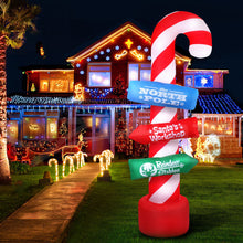 Load image into Gallery viewer, Jingle Jollys 2.4M Christmas Inflatable Santa Guide Candy Pole Xmas Decor LED