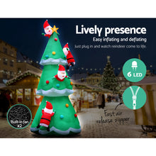 Load image into Gallery viewer, Jingle Jollys 5M Christmas Inflatable Santa on Christmas Tree Xmas Decor LED