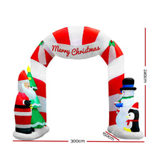 Load image into Gallery viewer, 3M Inflatable Archway with Santa LED Lights