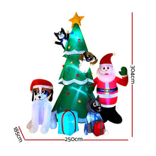 Load image into Gallery viewer, Inflatable 3M Christmas Tree Santa Lights