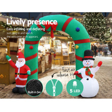 Load image into Gallery viewer, 2.8M Christmas Inflatable Giant Arch Way Santa Snowman Light Decor