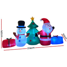 Load image into Gallery viewer, Christmas Inflatable Tree 2.7M Snowman Lights Outdoor Decorations